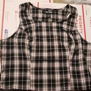 NWOT Hot Topic Plaid Stretch Sleeveless Tunic